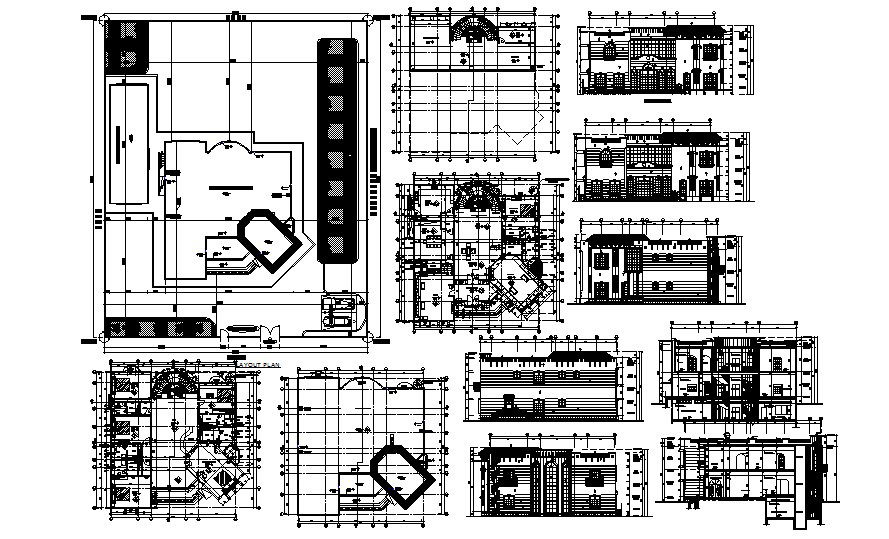 Autocad drawing of residence house with detail dimension