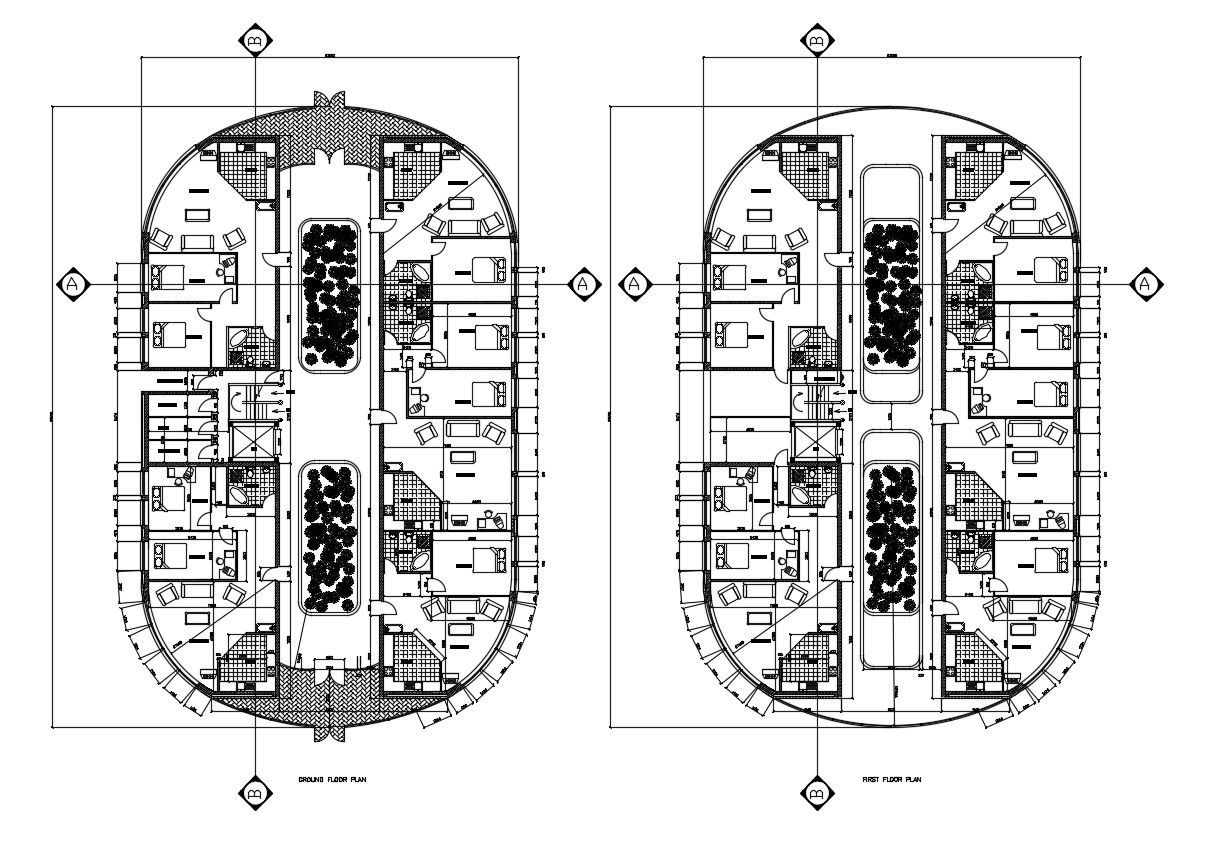 Autocad drawing of residential apartment 