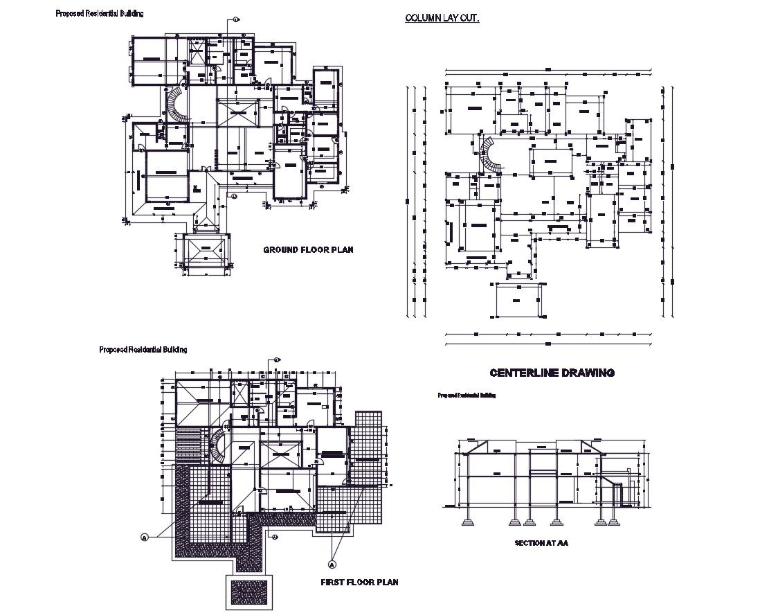 Autocad drawing of residential building