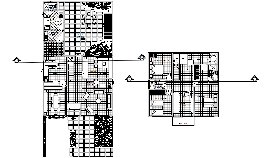 Autocad drawing of residential bungalow
