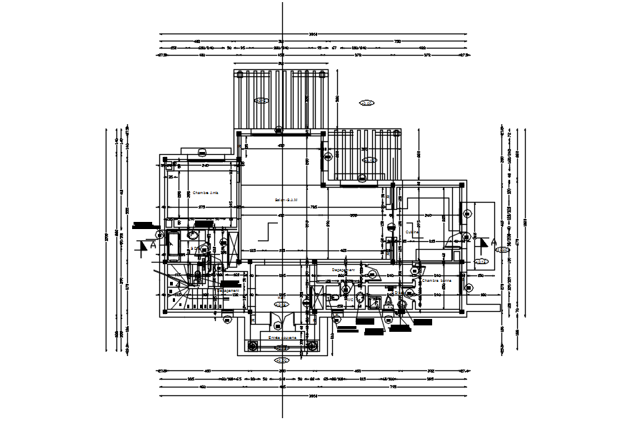 Autocad drawing of residential bungalow
