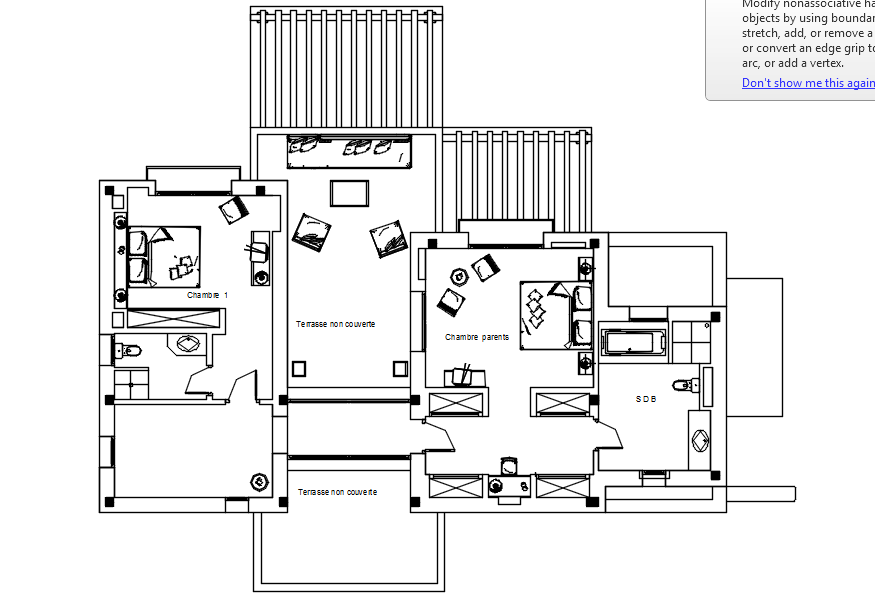 Autocad drawing of residential bungalow