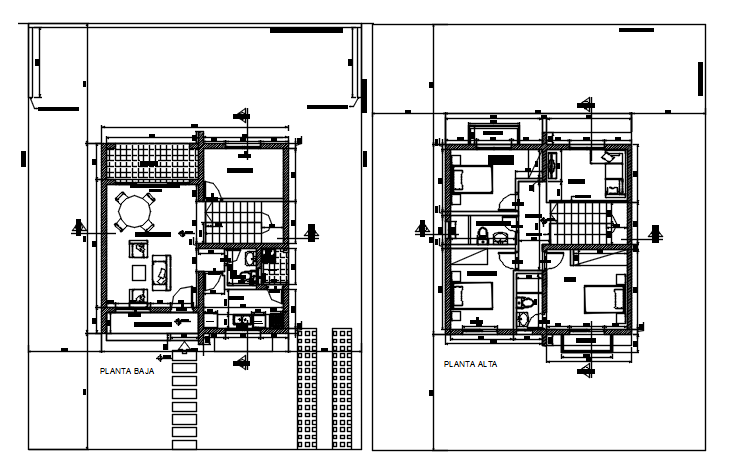 Autocad drawing of residential bungalow