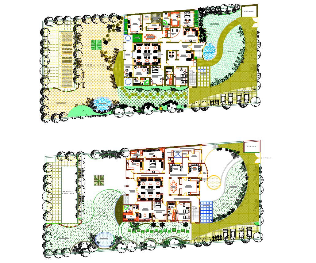Autocad drawing of residential bungalow