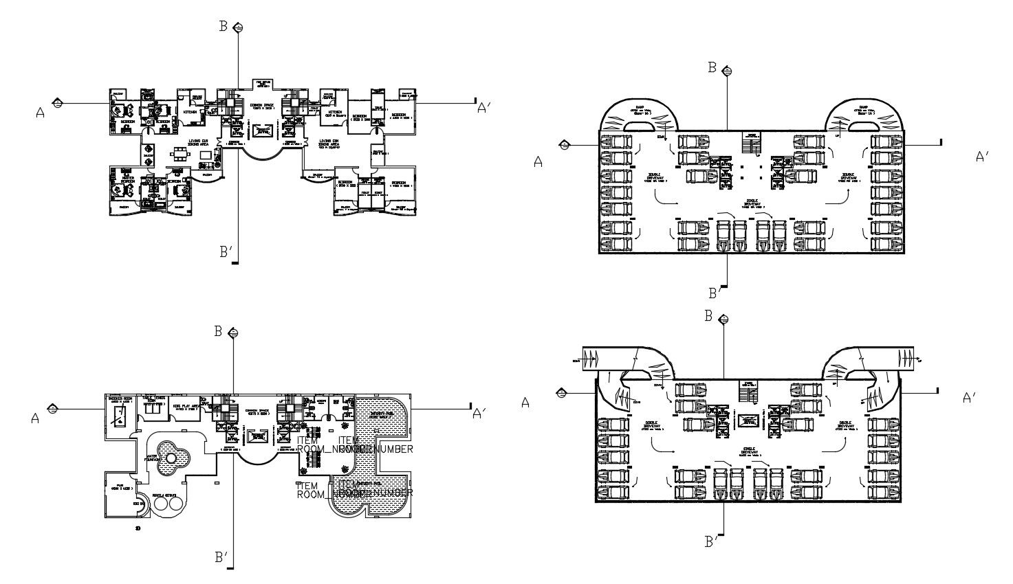 Autocad drawing of residential cum commercial building