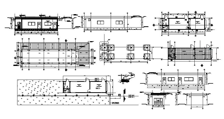 Autocad drawing of residential house with elevations