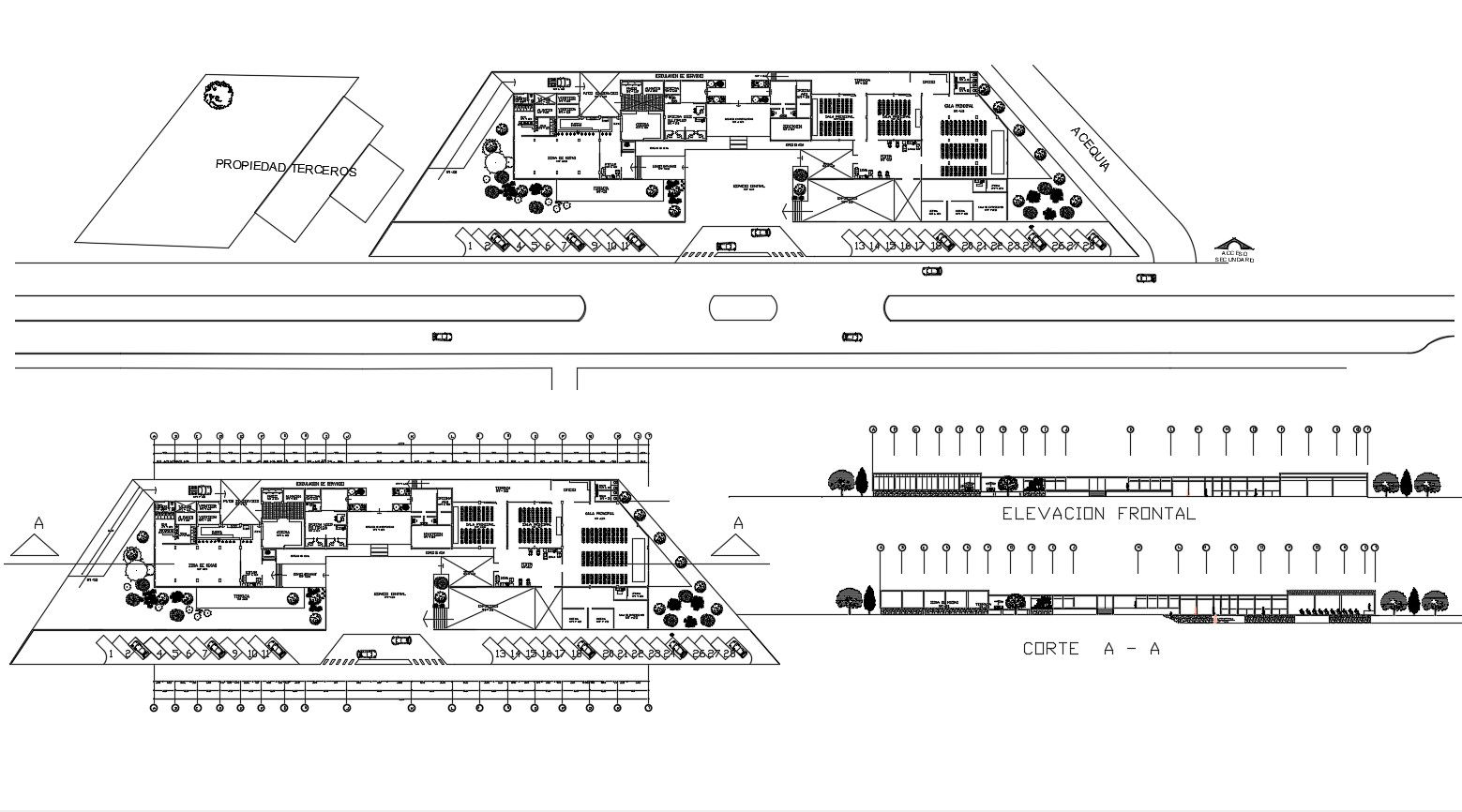 Autocad drawing of restaurant and convention centre
