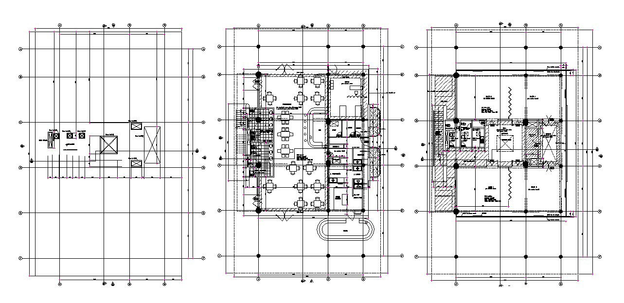 Autocad drawing of restaurant layout 