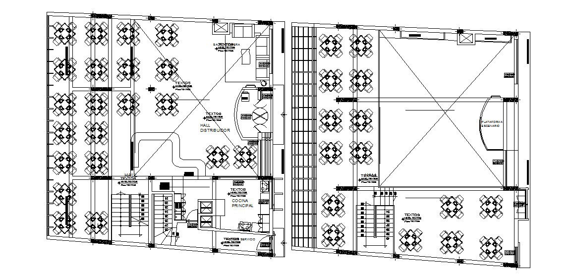 Autocad drawing of restaurant layout