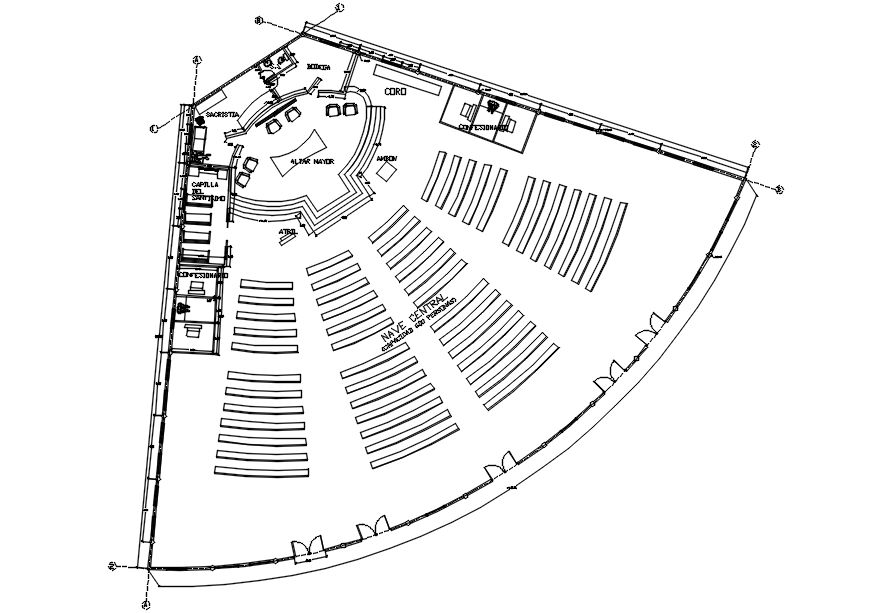Autocad drawing of the auditorium