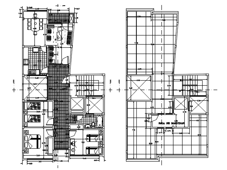 Autocad drawing of the residential apartment