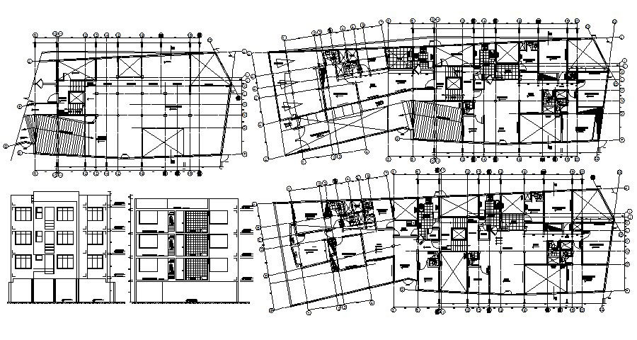 Autocad drawing of the residential apartment with detail dimension in dwg file