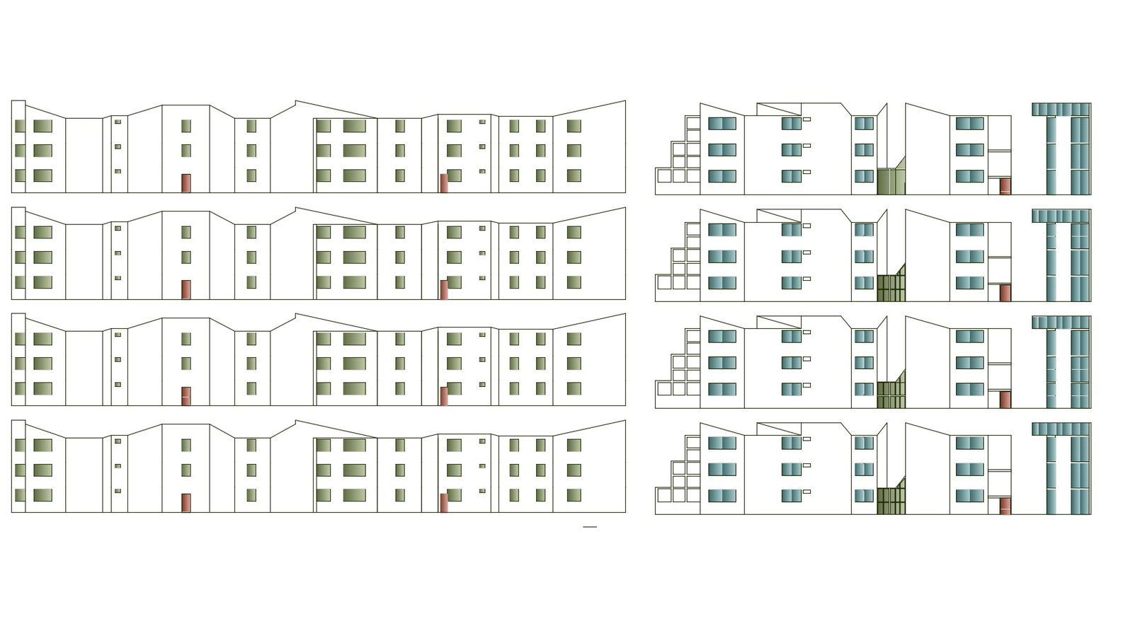 Autocad drawing of the residential building with elevation