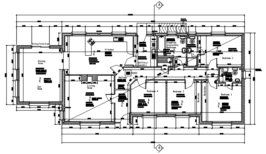 Autocad drawing of the residential house