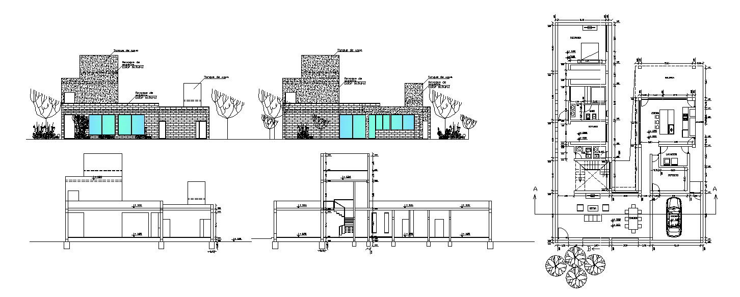 Autocad drawing of the residential house