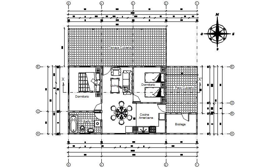 Autocad drawing of the residential house