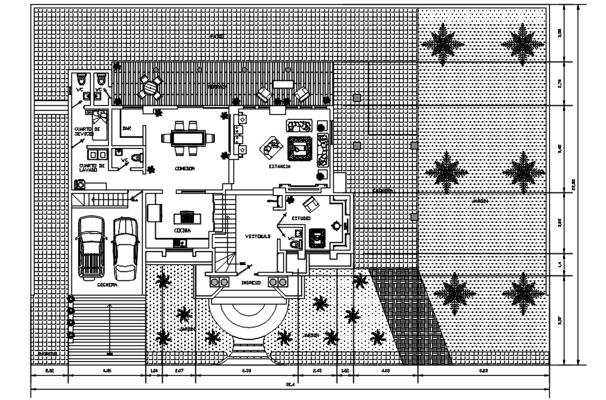 Autocad drawing of the residential house