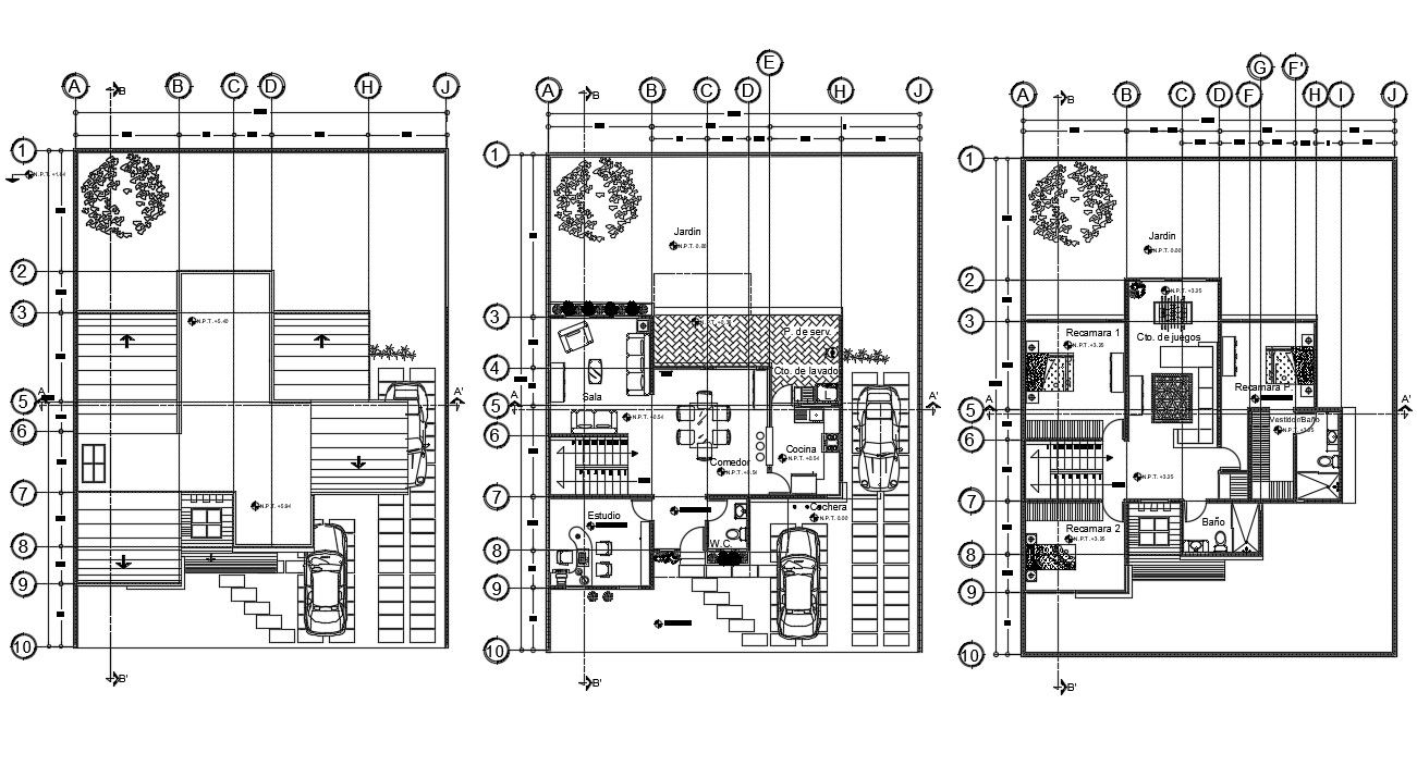 Autocad drawing of the residential house