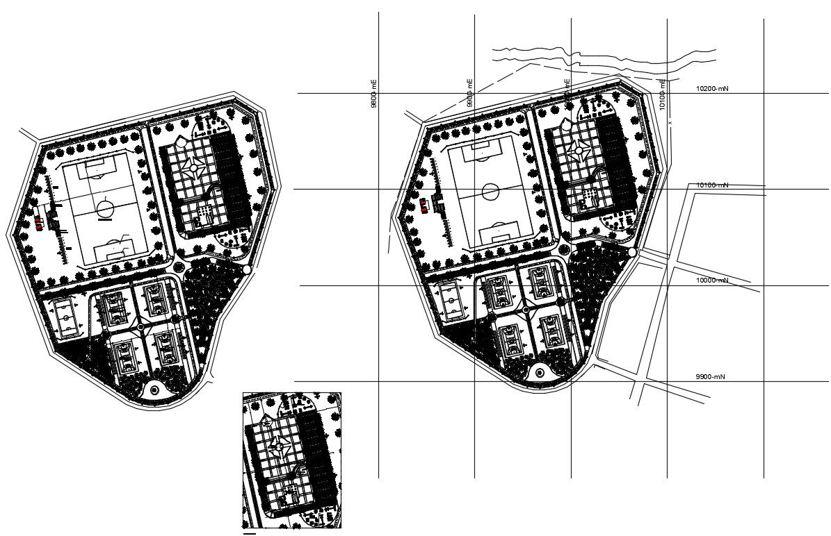 Autocad drawing of the site plan 