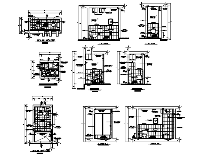 Autocad drawing of toilet layout 