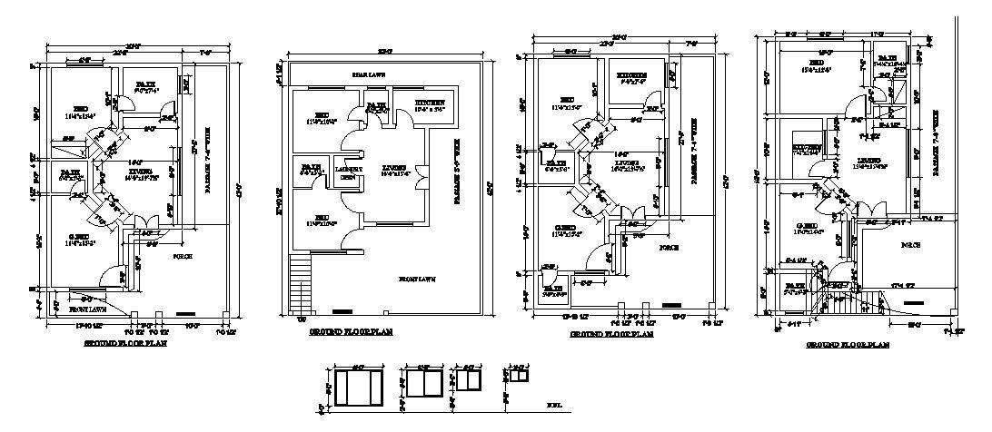 Autocad drawing of two story residential apartment
