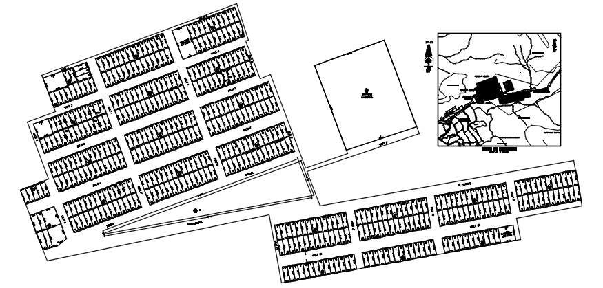 Autocad drawing of urban planning of housing