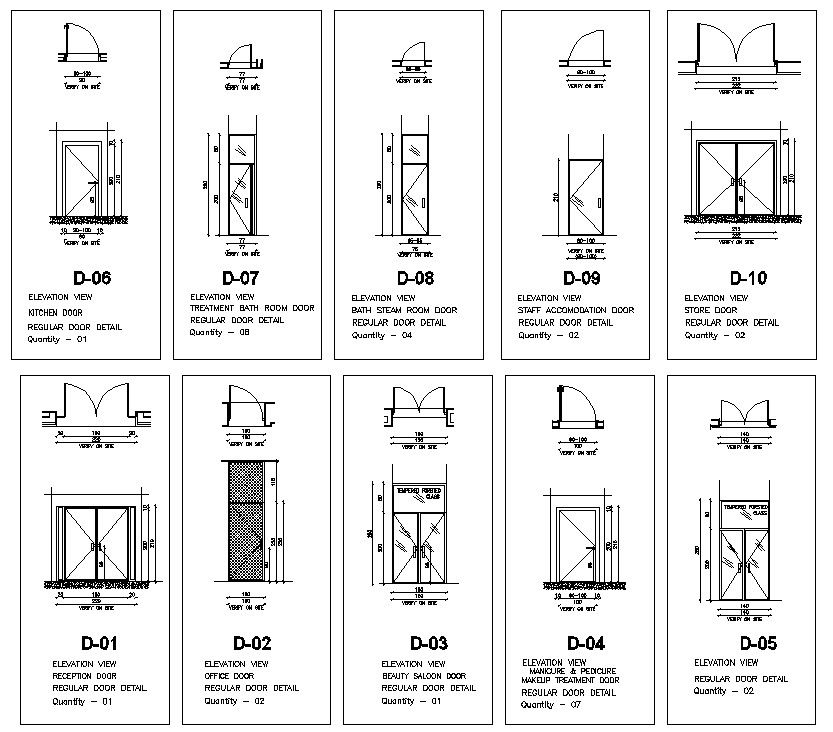 Autocad 2D DWG Drawing file Contains the section and Elevation design of the door.download the file to get those details. 