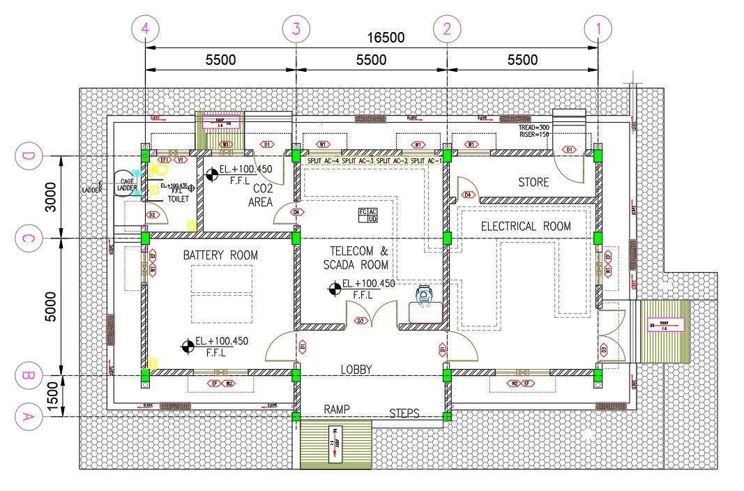   Cable Trench Plan and Layout in 2D CAD Drawing File