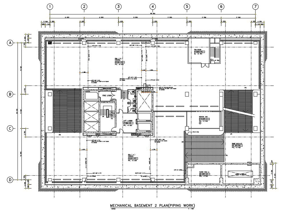 Autocad 2D DWG drawing file shows the details of pipe work of the hospital building plan. Download theAutocad 2D DWG drawing file.