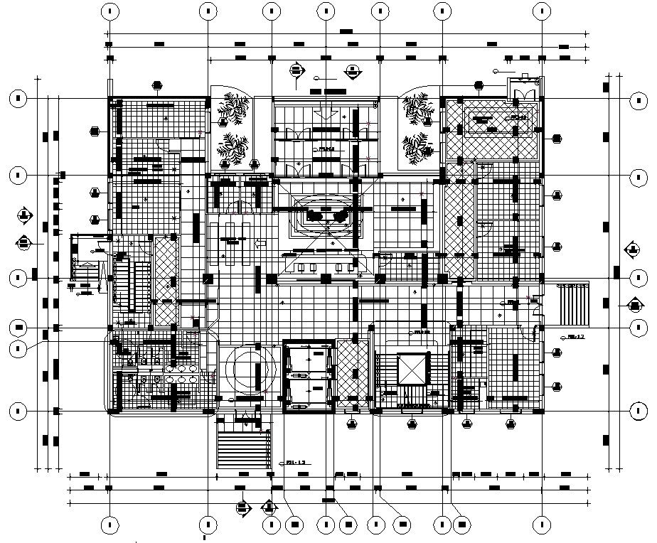 Autocad 2D DWG file of single-story Ground floor Furniture house plan,Download Autocad DWG file.