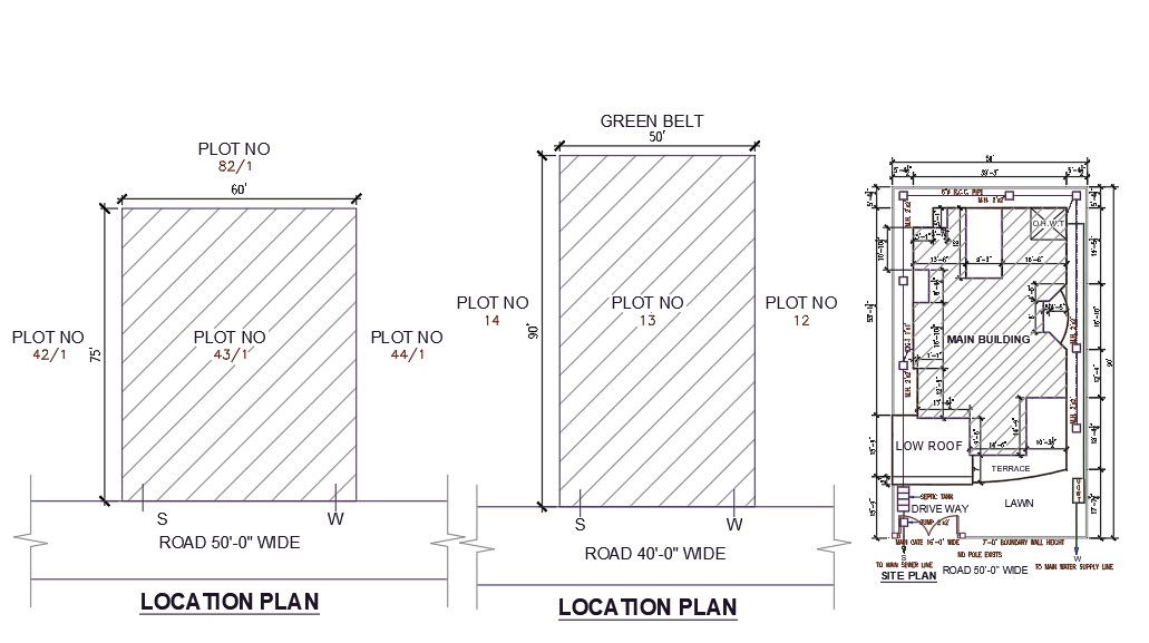 Autocad 2D Residential site layout drawing with location plan available in the drawing,Download the AutoCAD DWG file.