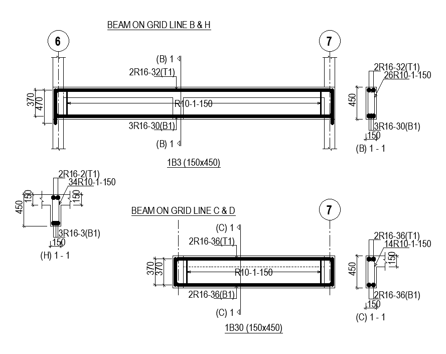 Autocad 2D drawing file has the details of beam grid lines are given. Download now.