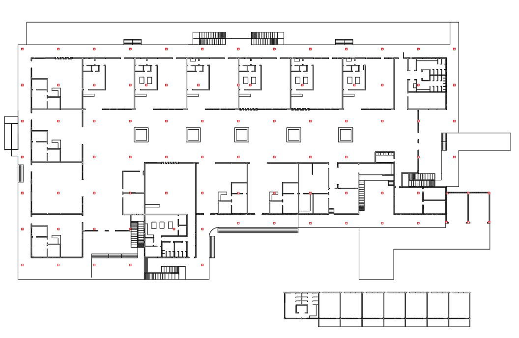 Autocad 2D dwg drawing file shows the plan of hospital. Download the autocad drawing file.