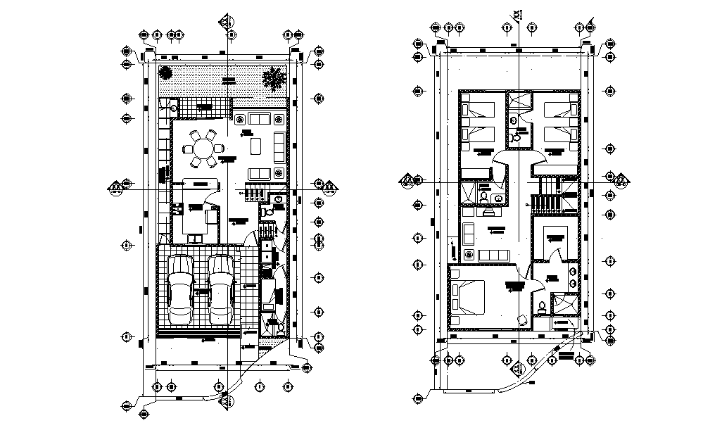 Autocad 2D file has the detail of 8x20m house plan. Download now.
