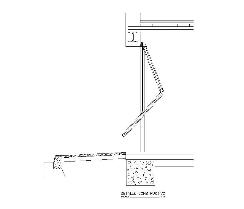 Autocad 2D model has the details of wall construction detail. Download now.