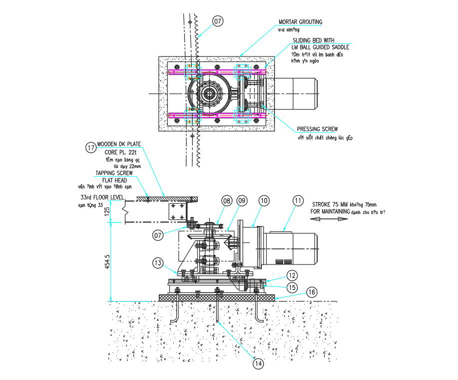 Autocad DWG Drawing 2D file Giving the details of the revolving system, slewing gear assembly design layout.Download Autocad DWG file.