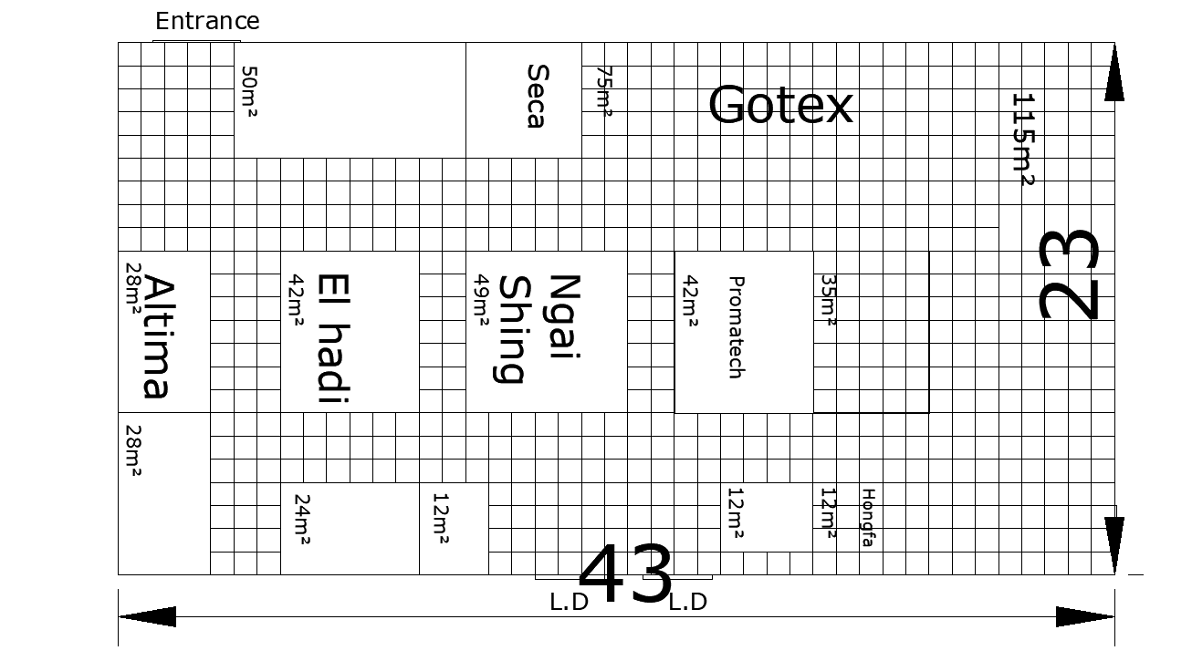 Autocad DWG contains 43X23 meter square Site layout plan,Autocad DWG file.