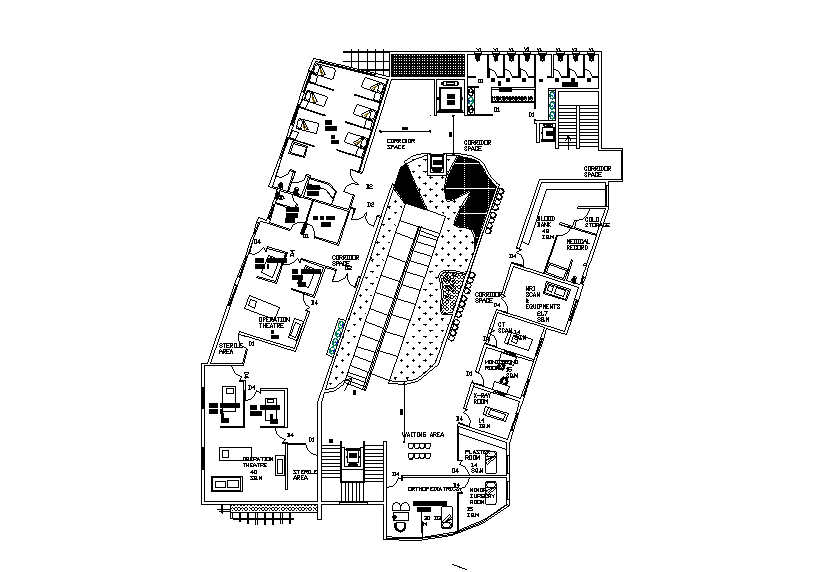Autocad DWG drawing file consists of hospital plan. Download now.