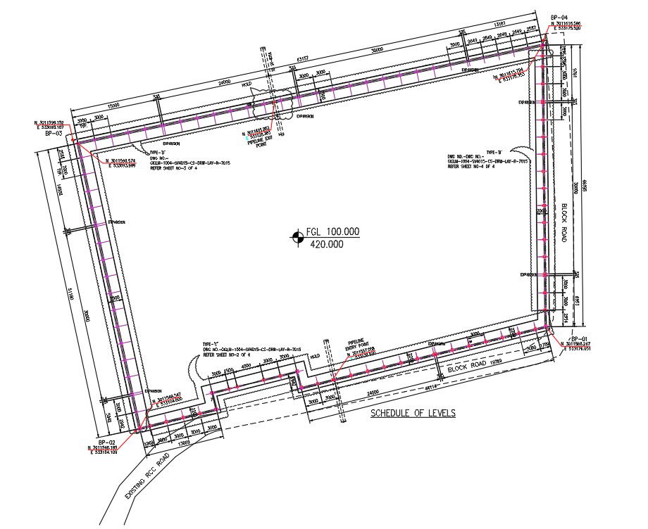Auto cad DWG drawing file shows the boundary layout and details of pipeline projects. Download the Autocad DWG file.