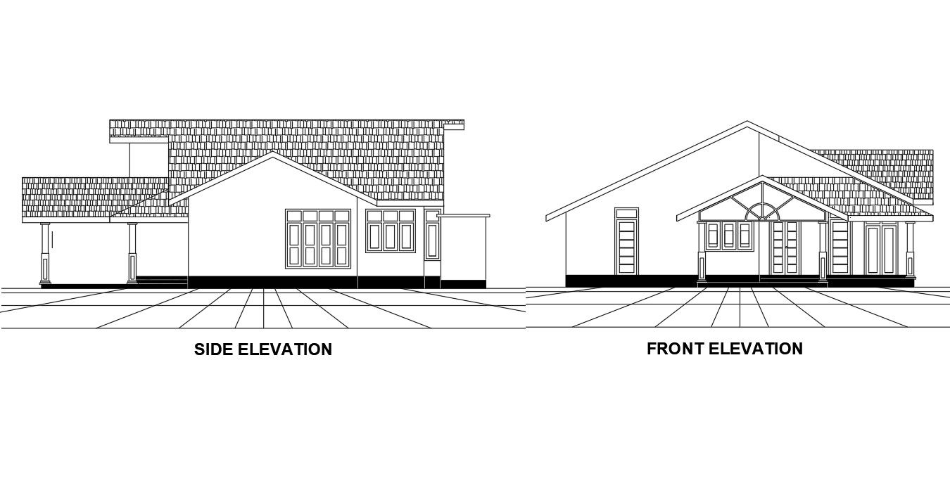 Autocad Drawing file shows elevation detail of residence project. Download Autocad 2D DWG Drawing file.