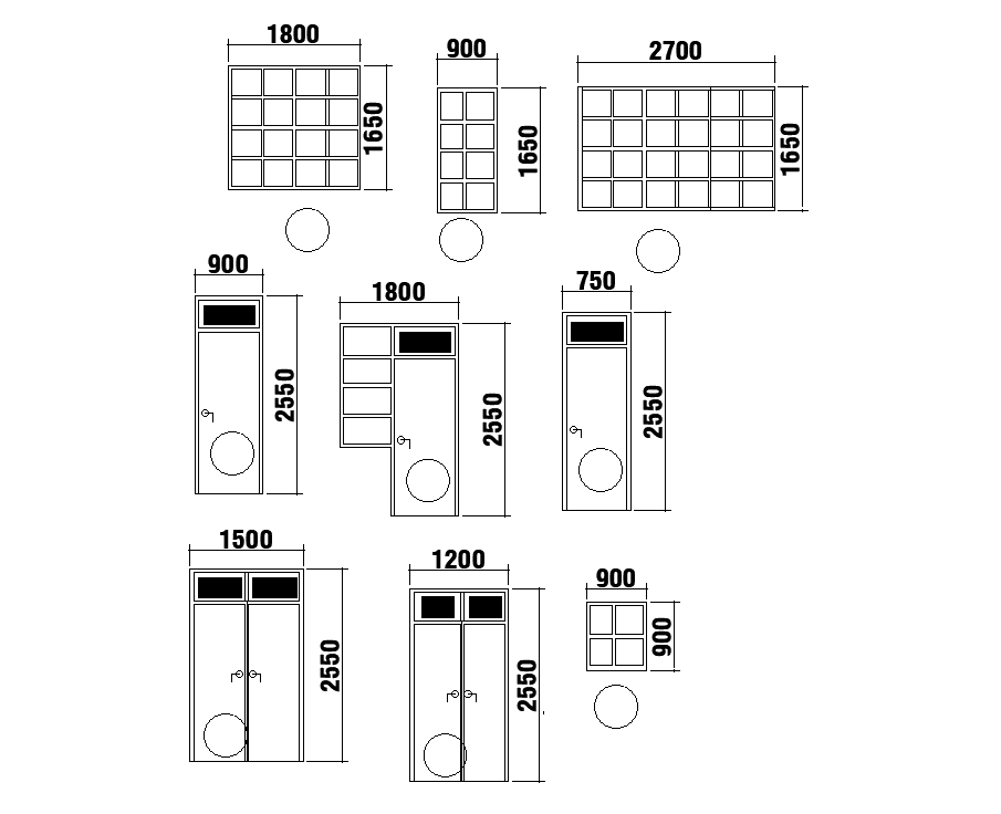 Autocad drawing file has the detail of door and windows plans.