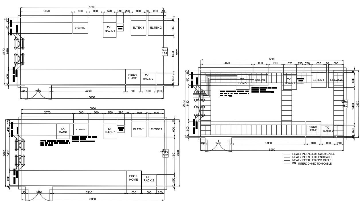 Autocad drawing file having the Installed Equipment Room Layout & cable Route layout Details. .Download the AutoCAD 2D DWG file.