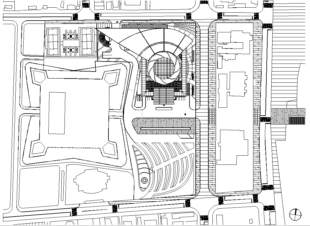 Autocad drawing file showing the details of the Master floor plan of township project,Download the Autocad DWG file for free.