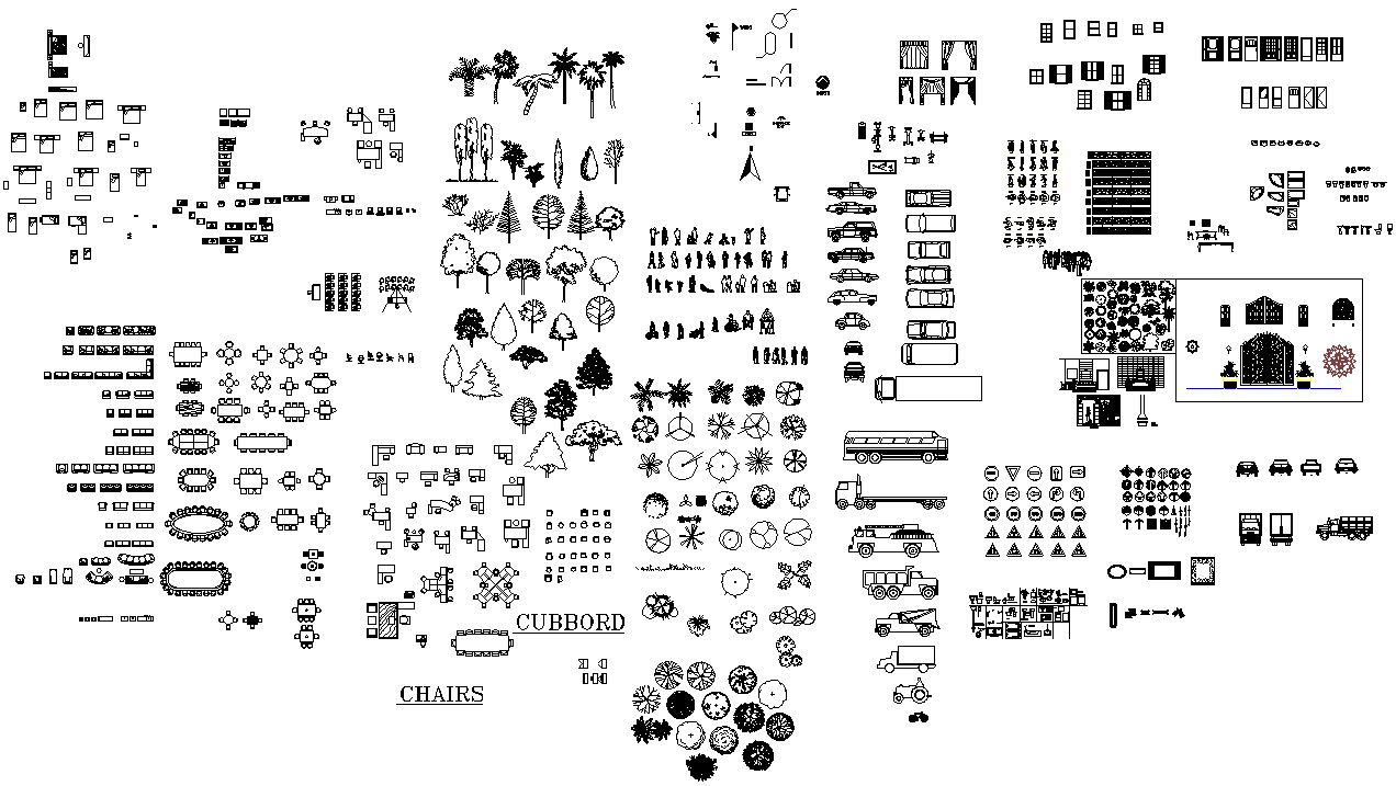 Autocad drawing of furniture and Car and other Blocks are available for Download.