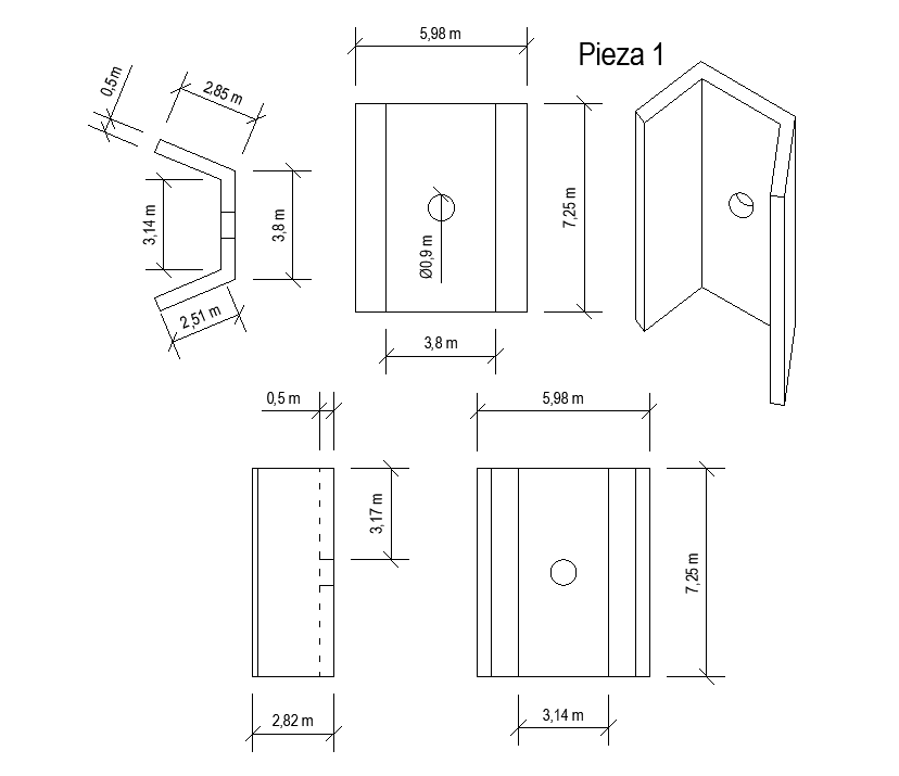 Autocad file has the detail of steel plate connections. Length of the plant is 3.8m. Download now.