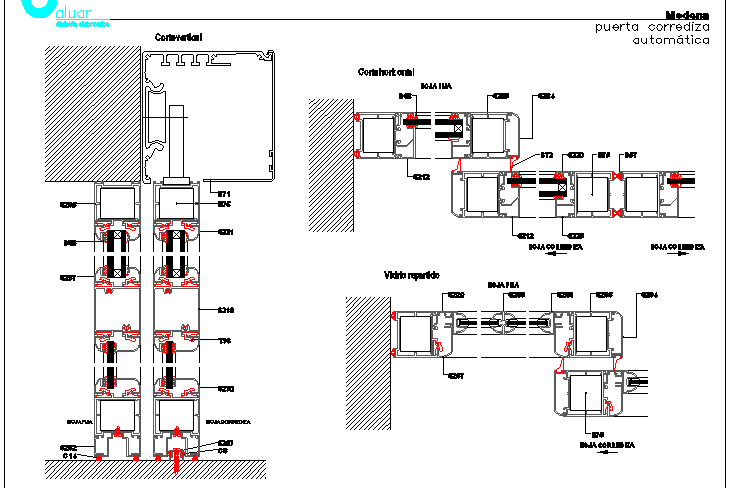 Automatic sliding door installation details dwg file