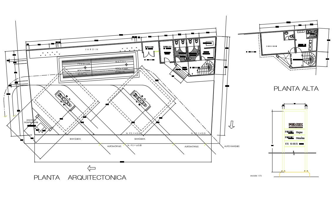 Automobile Building Layout Plan Drawing for DWG File