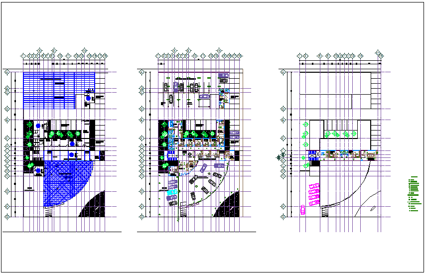 Automobile agency with showroom floor plan view dwg file