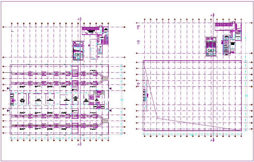 Automobile assembly industrial plant plan dwg file