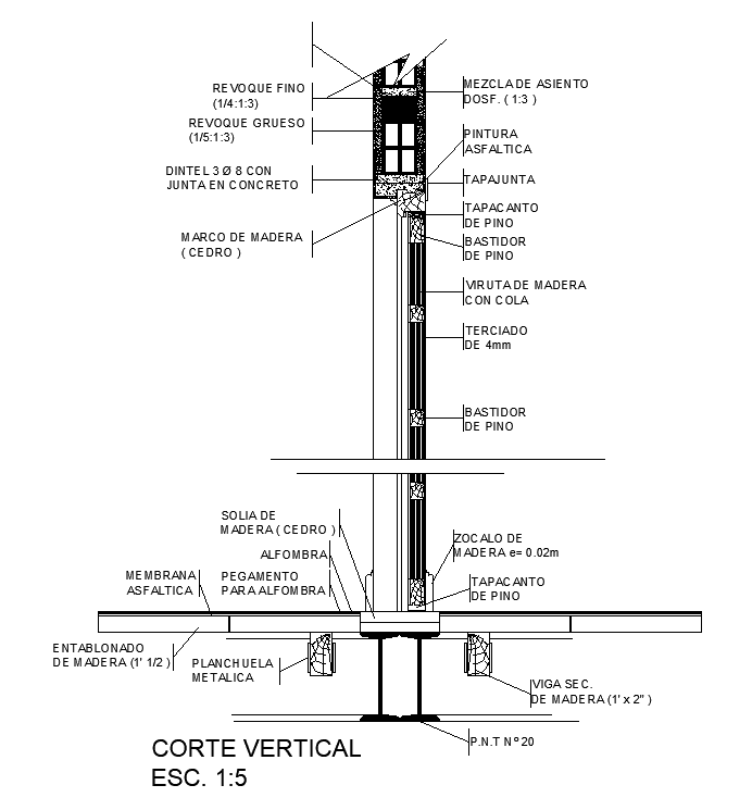 A vertical section view of 680x2000mm door plate is given in this AutoCAD model. Download now.